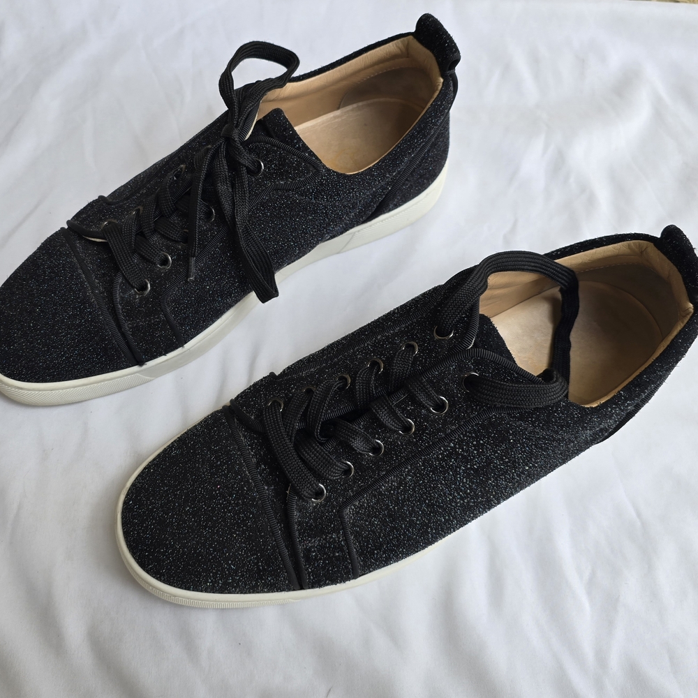 Christian Louboutin Black Glitter Sneakers